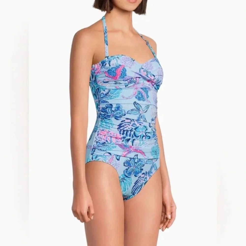 Lilly Pulitzer Flamenco One-Piece Swimsuit in the Multi Bahamas Beachcomber - Picture 2 of 8